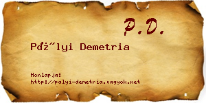 Pályi Demetria névjegykártya